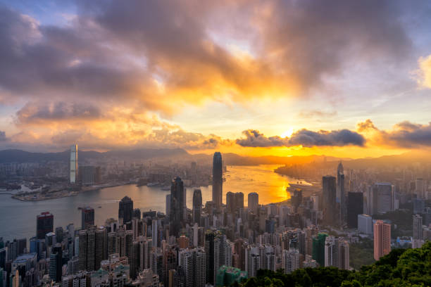 istock Hong Kong City skyline at sunrise 840166290