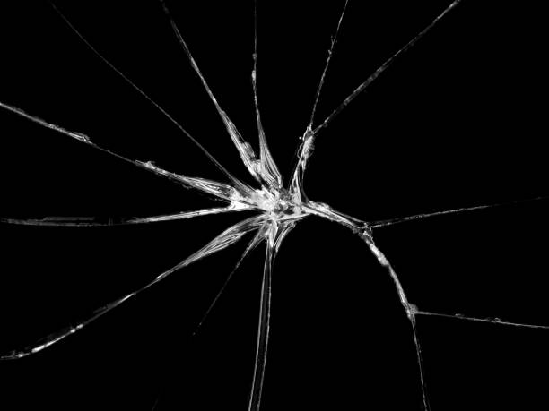 istock Cracked glass texture on black background 840173238