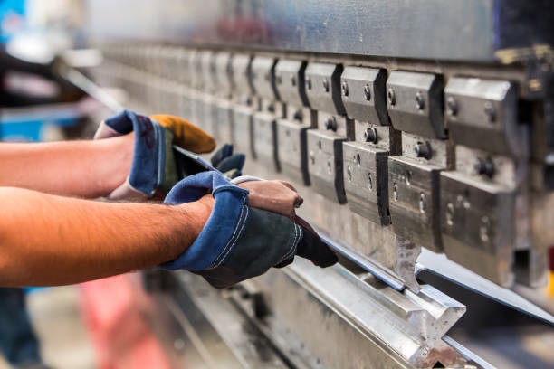 istock Sheet metal bending in factory 840177062