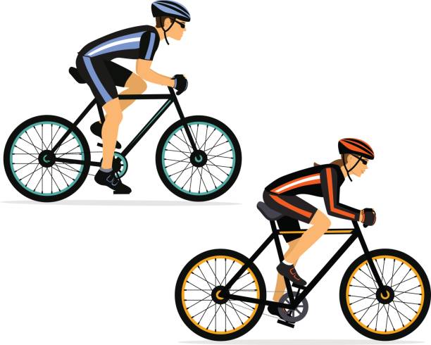 Cyclist Couple Man And Woman Riding Sport Bike Isolated Vector Illustration  Stock Illustration - Download Image Now - iStock