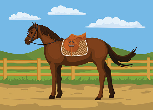 Horse ranch cartoon vector illustration