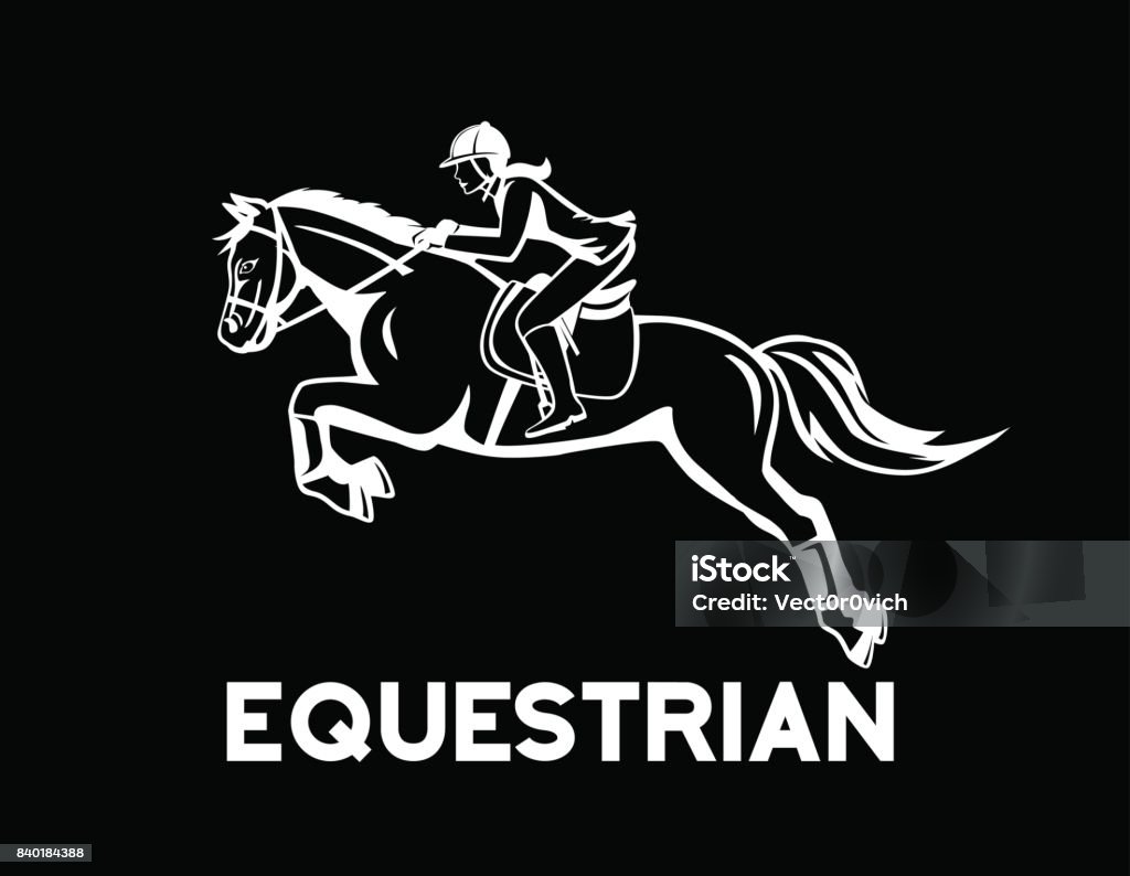 Horse Jumping Equestrian Sport Horse Jumping Equestrian Sport silhouette Horse stock vector