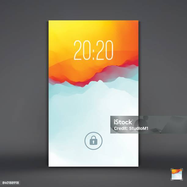 Android Lock Screen Vector Modern Lock Screen For Mobile Apps Mobile Wallpaper Vector Illustration ...