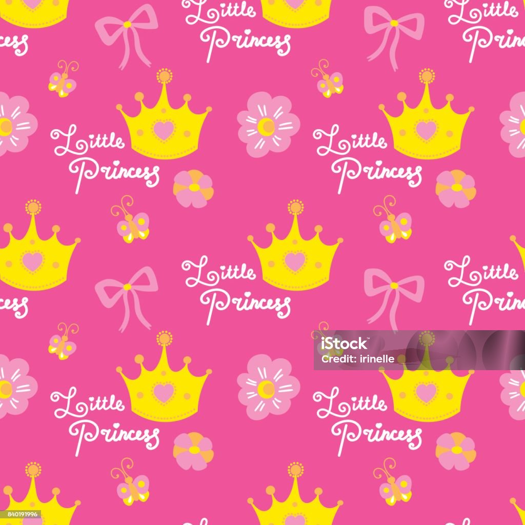 Small Princess Pattern Little Princess Pattern Vector Stock Illustration - Download Image Now ...