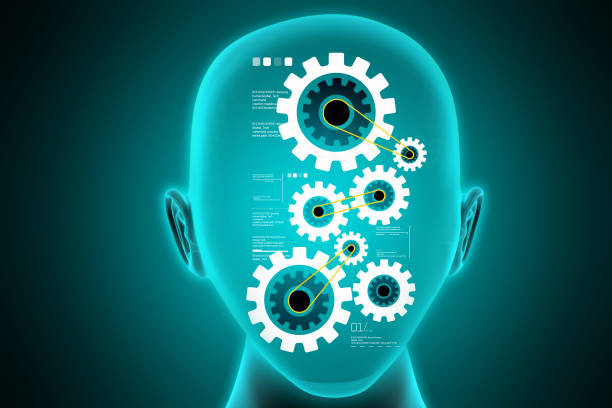 istock Female face with gear mechanism 840198468