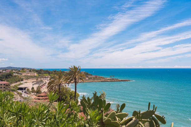 Beautiful sandy beach in Catania in Sicily in Italy.