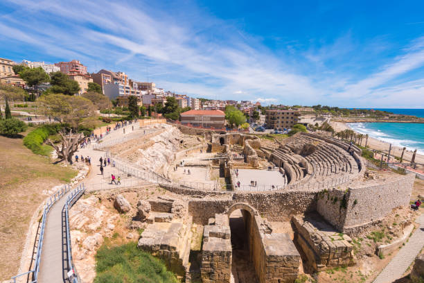 anfiteatro romano, tarragona, costa daurada - roman city - fotografias e filmes do acervo