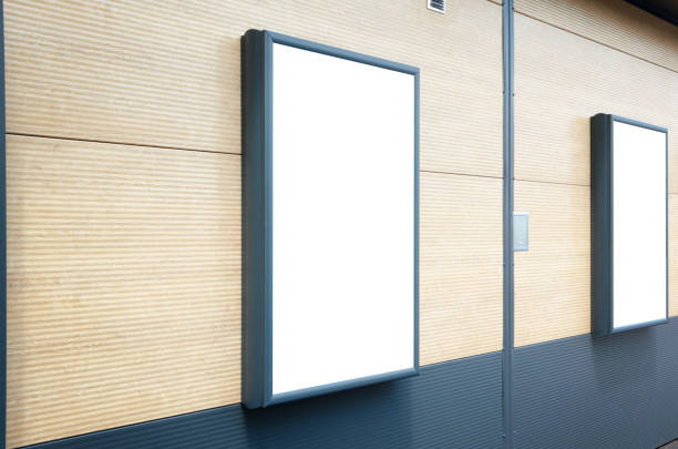 istock Vertical billboard mockup. Frame on shopping mall. 840203760