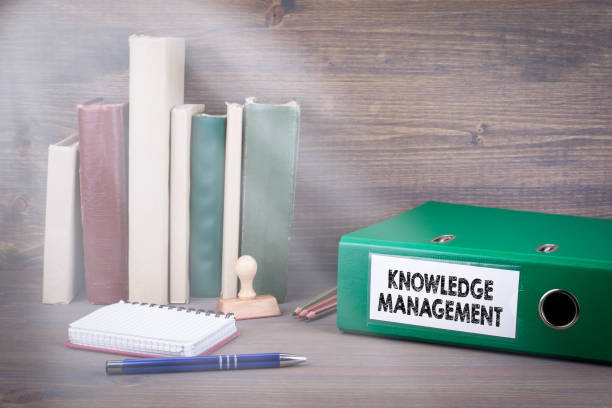 istock Knowledge Management. Binder on desk in the office. Business background 840213140