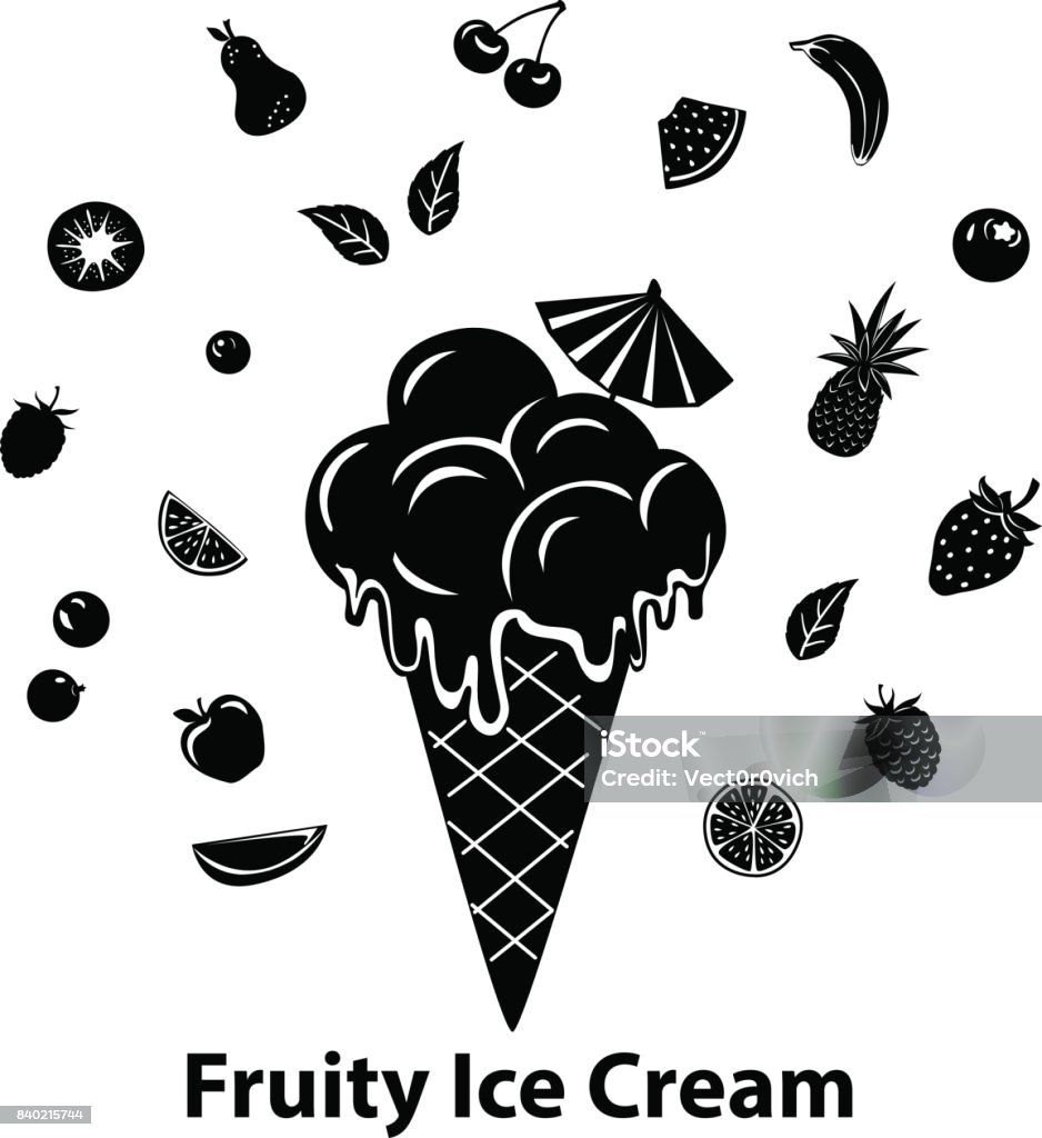 Đồ Họa Bóng Kem Với Các Loại Trái Cây Và Quả Mọng Khác Nhau Hình ...