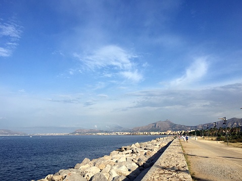 Scenic view of the bay in Palermo, Italy