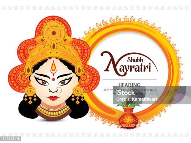 Hindu Festival Navratri Stock Illustration - Download Image Now - Durga, Vector, Navratri