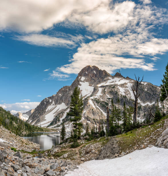 istock Mount Regan in Idaho with snow and clouds 840224102