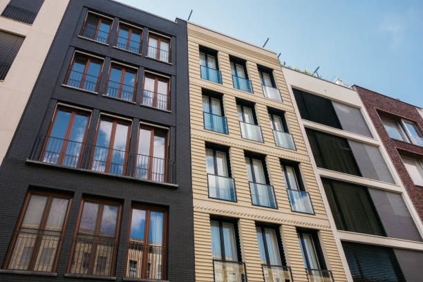 istock low angle view of modern townhouses in germany 840231536
