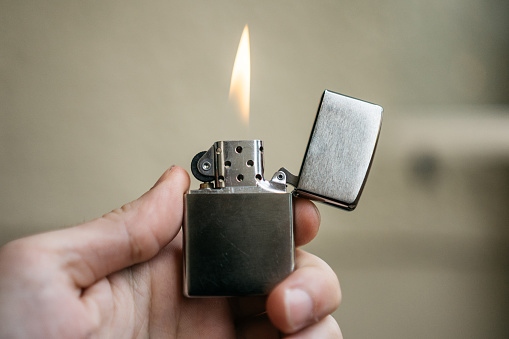 zippo lightner with small fire