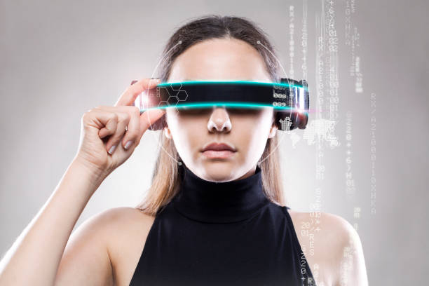 istock Woman with smart glasses 840246880