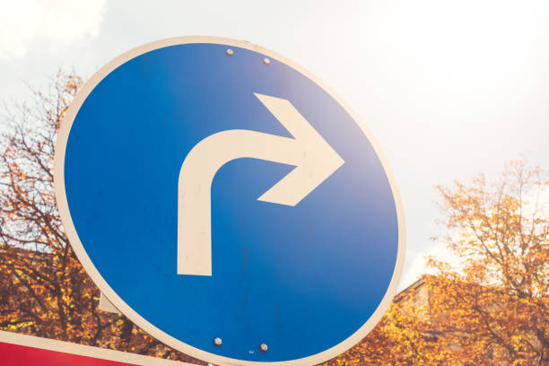 istock blue sign with white arrow in the right direction 840249830