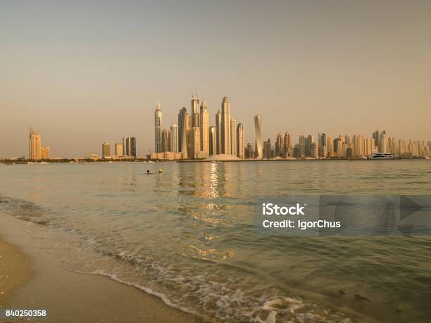 Beach In Dubai Stock Photo - Download Image Now - Arabia, Architecture, Backgrounds