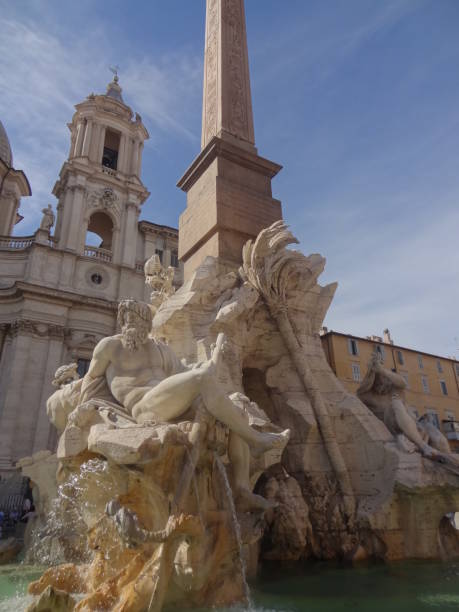 istock Fountain of four rivers in Piazza Navona 840251860