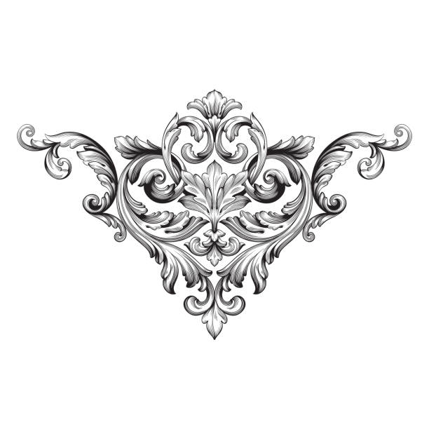 Vector baroque of vintage elements for design.