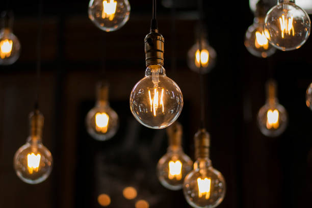istock Luxury beautiful retro or vintage old style light bulb decor 840266052