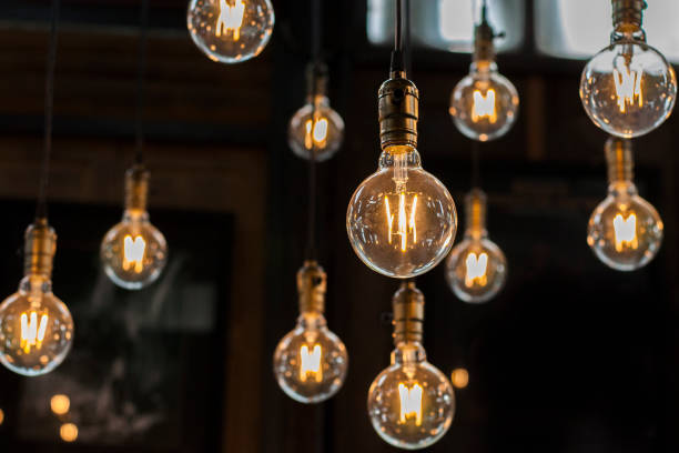 istock Luxury beautiful retro or vintage old style light bulb decor 840269468