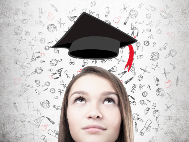 istock Dreamy teen girl s head and graduation 840278564