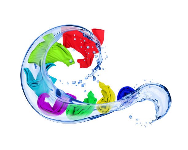 istock Colored T-shirts rotate on the wave, isolated on white background 840280104