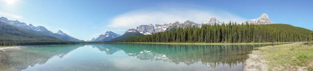 istock Panoramic view of lake and mountain scenery, Canada 840285872