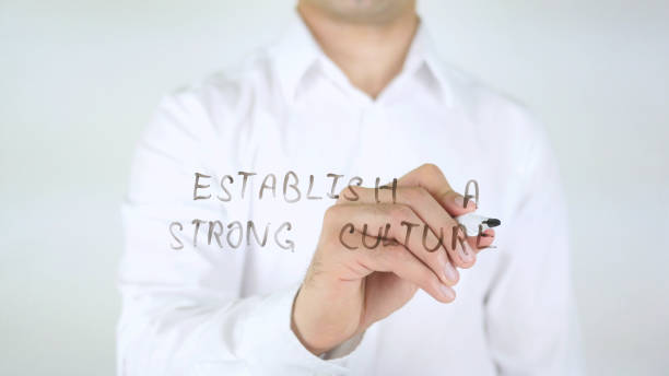 istock Establish a Strong Culture, Man Writing on Glass 840286590