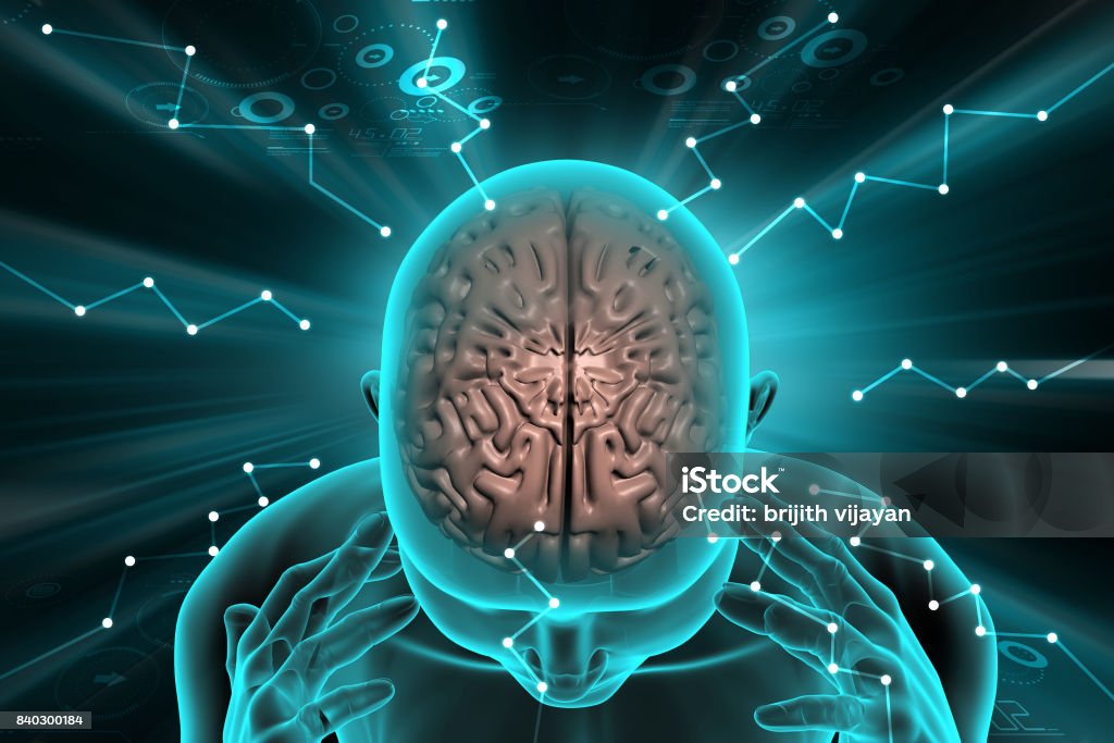 menschliche Gehirn Entwicklungskonzept - Lizenzfrei Gedankenlesen Stock-Foto