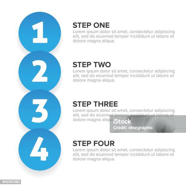 4 Loop Progress One Two Three Four Steps Progress Bar Stock Illustration - Download ...