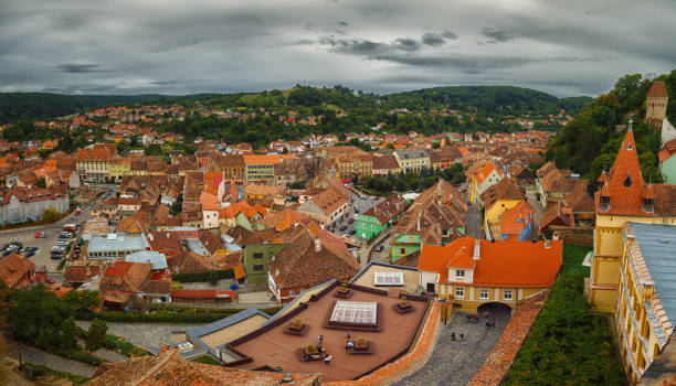 sighisoara, transylvania, romania - sighisoara romania sunlight day imagens e fotografias de stock