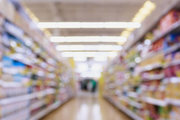 istock Supermarket aisle blur abstract background 840333496