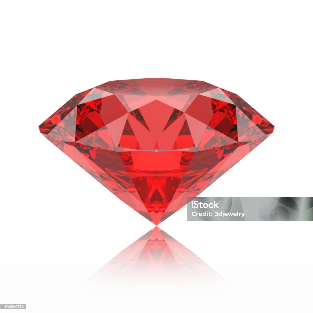 Anemone fisk Overleve ukrudtsplante 3d Illustration Red Emerald Round Diamond Ruby Gemstone With Reflection  Stock Photo - Download Image Now - iStock