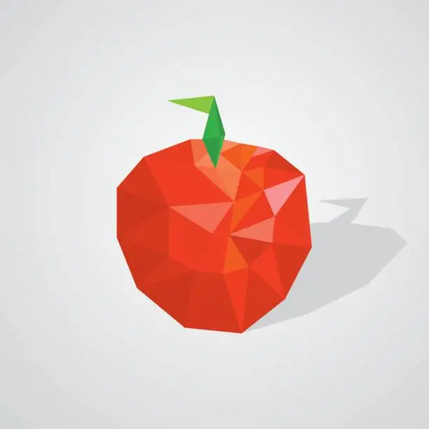 Vector illustration of Low poly apple