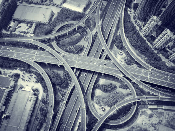 istock Aerial view of freeway viaduct 840360188