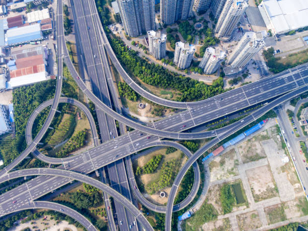 istock Aerial view of freeway viaduct 840361390