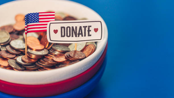 istock American charity and donation theme. Fundraising concept 840364556