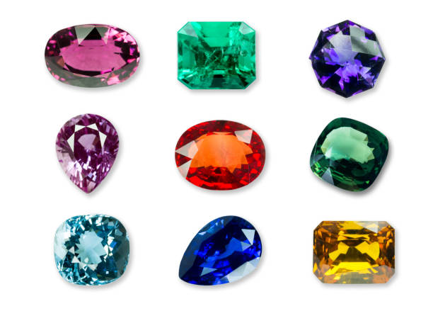 istock Mix of Bright gems isolated on a white background 840370128