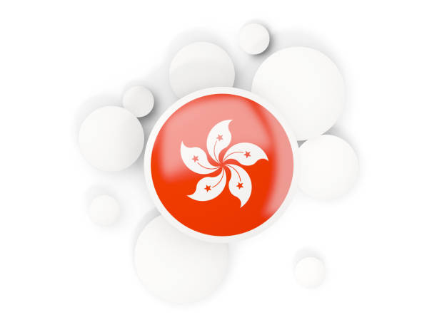 3d Render Macao Flag Badge Pin Mocap, Front Back Clipping Path, It can be used for concepts such as Policy, Presentation, Election.