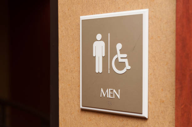 istock Public restroom men sign and handicapped 840376248