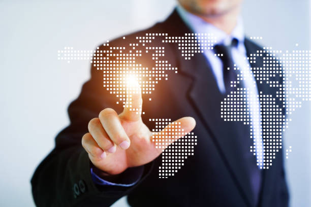 istock Closer up hand Have a world map,business and map 840378626