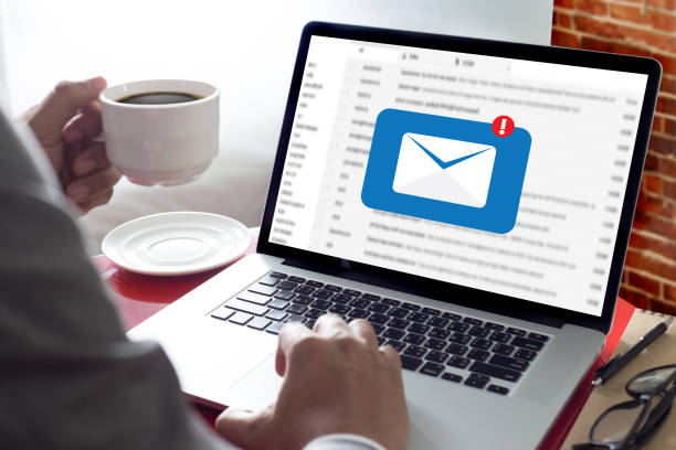 istock Mail Communication Connection message to mailing contacts phone Global Letters Concept 840379228
