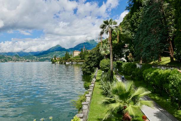 istock Lake como shoreline formal garden 840382510