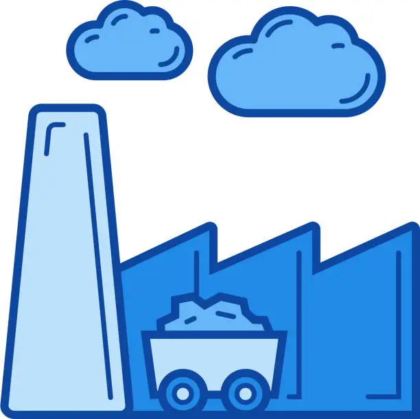 Vector illustration of Harmful emissions line icon