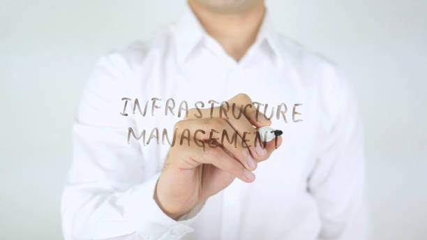 istock Infrastructure Management, Man Writing on Glass 840391654