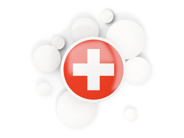 istock Round flag of switzerland with circles pattern 840404008