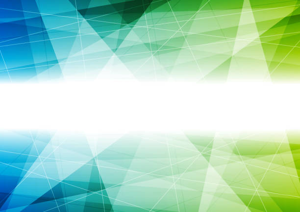 Blue and green tech polygonal vector background Blue and green tech polygonal vector art geometric background energy conservation posters drawing stock illustrations