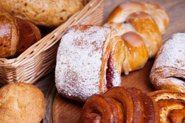 istock Fresh baked homemade buns, cupcakes and rolls 840407752